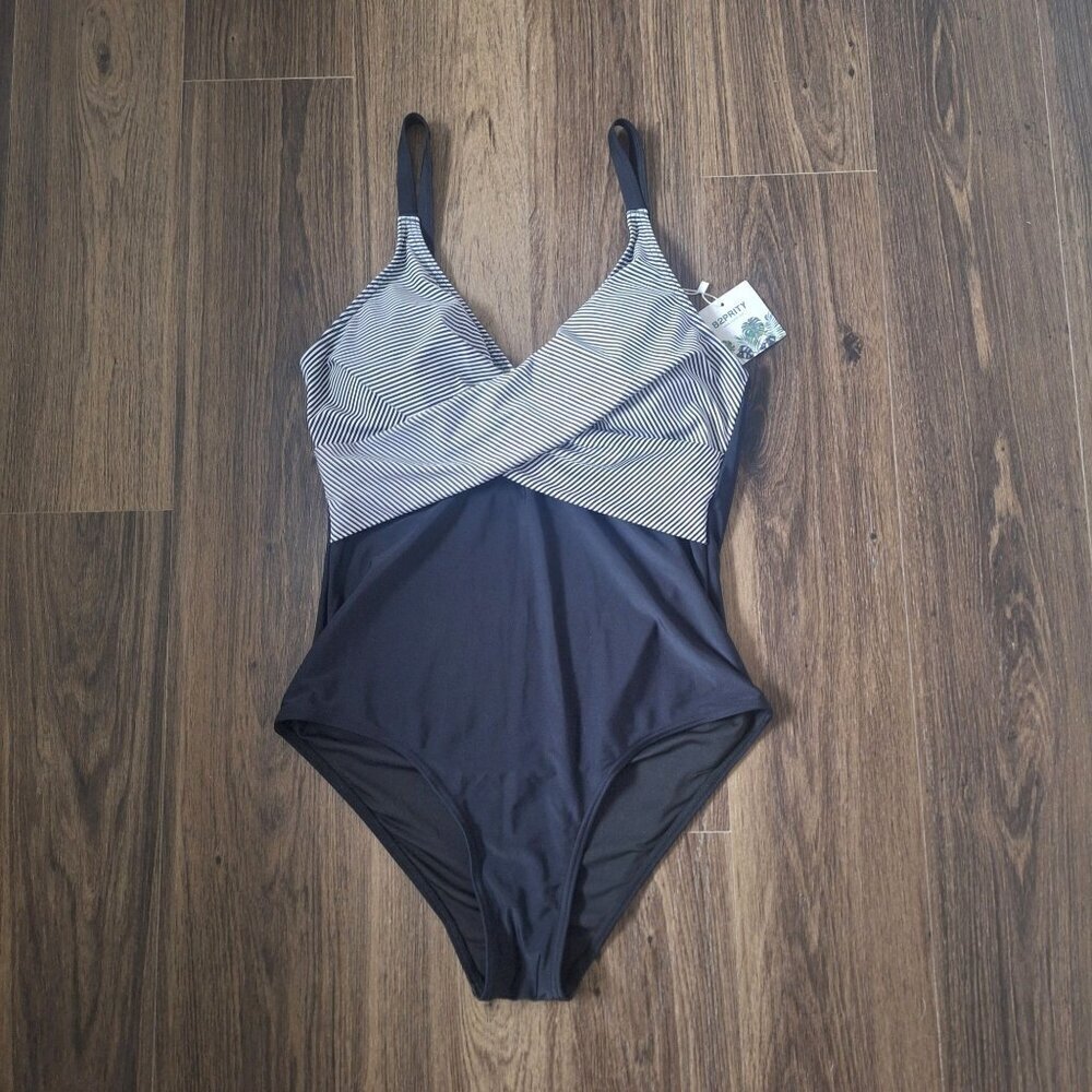 NWT B2Prity One Piece Swimsuit Striped  Removable Padding - Picture 7 of 7